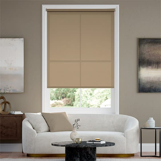 Colorized Electric Avalon Cappuccino Roller Blind
