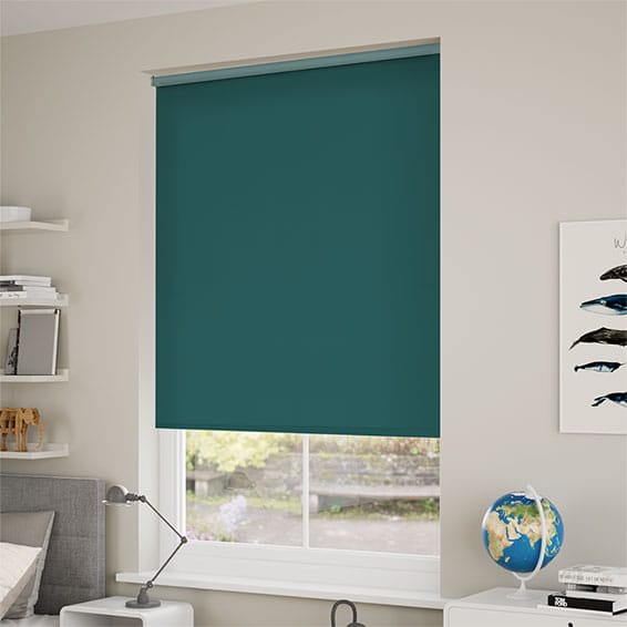 ColorizedZoom Electric Sevilla Blackout Kingfisher Roller Blind 4925