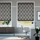 Colorized Lattice Black Roman Blind 6996