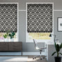 Colorized Lattice Black Roman Blind 6996