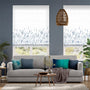 Colorized Blowing Grasses Blue Roman Blind 7061