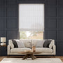 Colorized Leone Embroidered Voile Pinstripe Roman Blind 8758