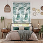 Colorized Electric Palm Leaf Sage Green Roman Blind 7349