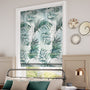ColorizedZoom Electric Palm Leaf Sage Green Roman Blind 7349