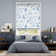 Colorized Bird Toile French Blue Roman Blind 7374