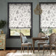 Colorized Bird Toile Charcoal Roman Blind 7373
