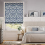 Colorized Ikat Damask Ink Blue Roman Blind 7378