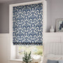 ColorizedZoom Ikat Damask Ink Blue Roman Blind 7378