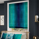 ColorizedZoom Watercolour Teal Roman Blind 7528