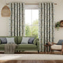 Colorized Bursting Berries Vintage Linen Blueberry Curtains 5519