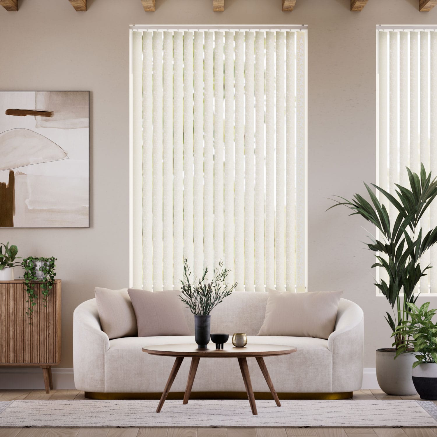 Beige & naturfarvede lamelgardiner