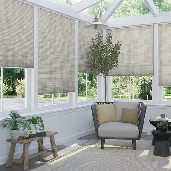 ColorizedZoom DuoLight Cordless Mosaic Warm Grey Thermal Blind 2187