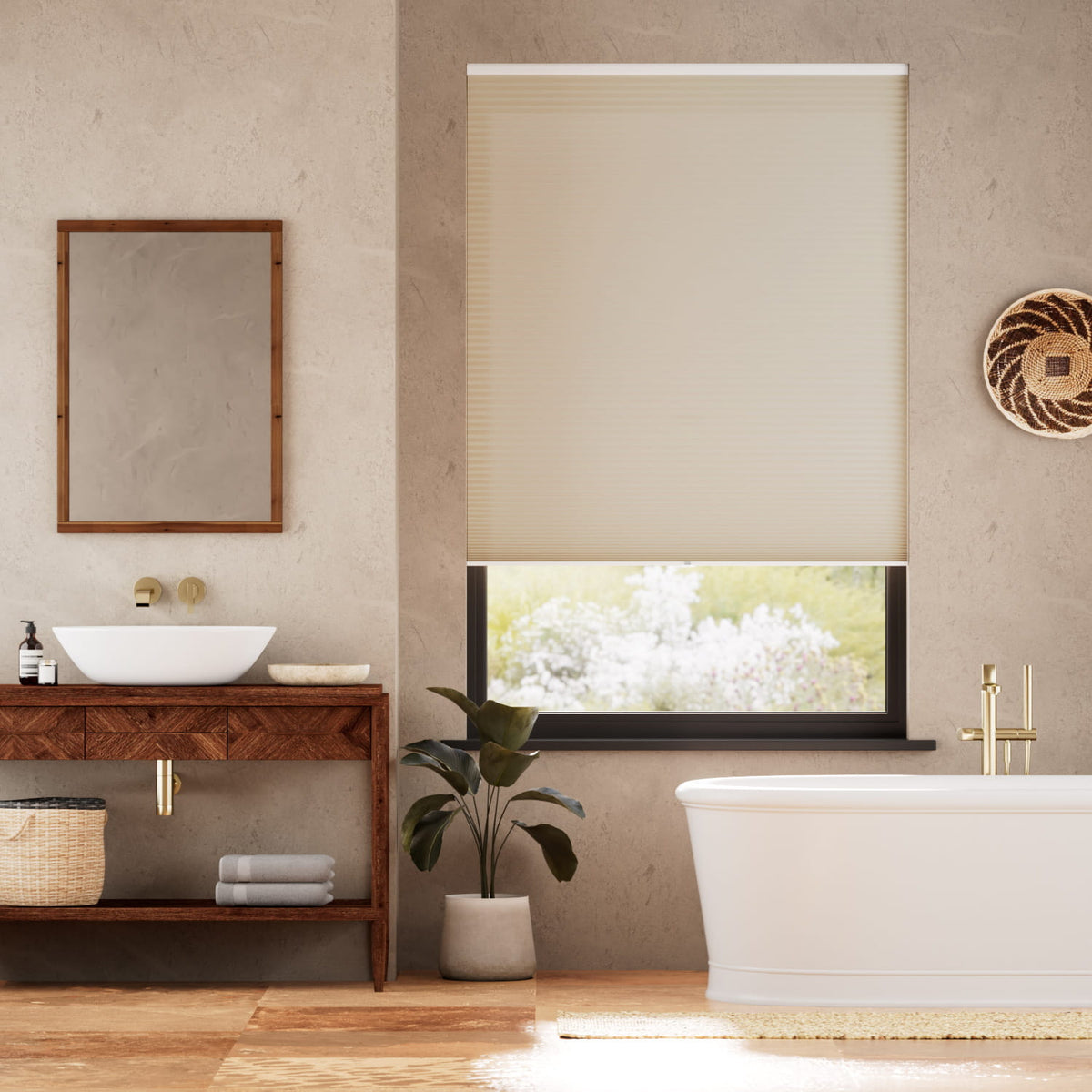Colorized DuoShade Cordless Beige Thermal Blind 2195