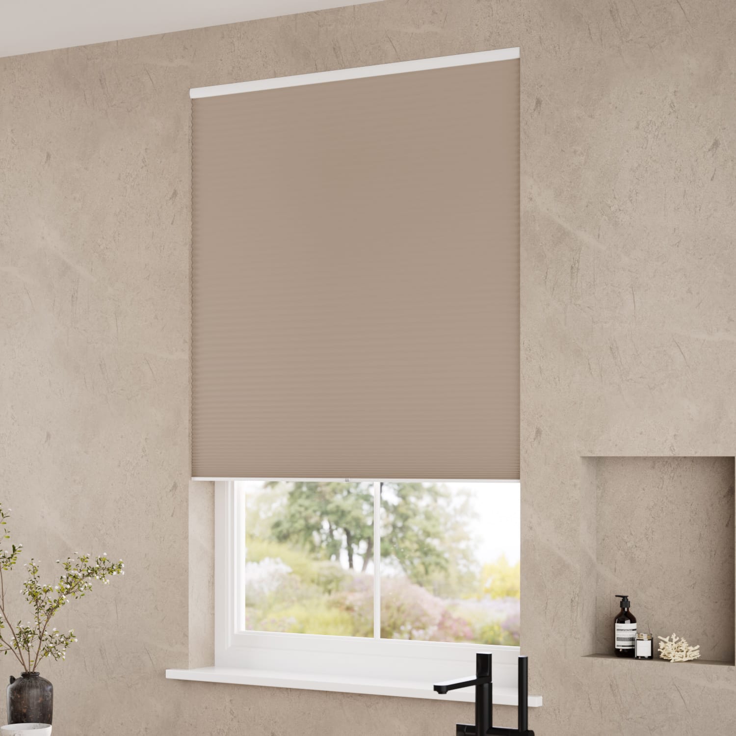 ColorizedZoom DuoShade Cordless Mushroom  Thermal Blind 2220