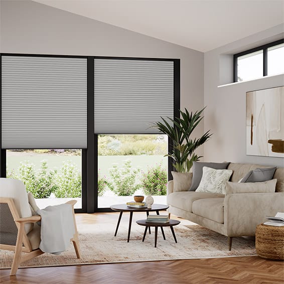 ColorizedZoom Cordless Double DuoShade Matte Grey Thermal Blind 2248