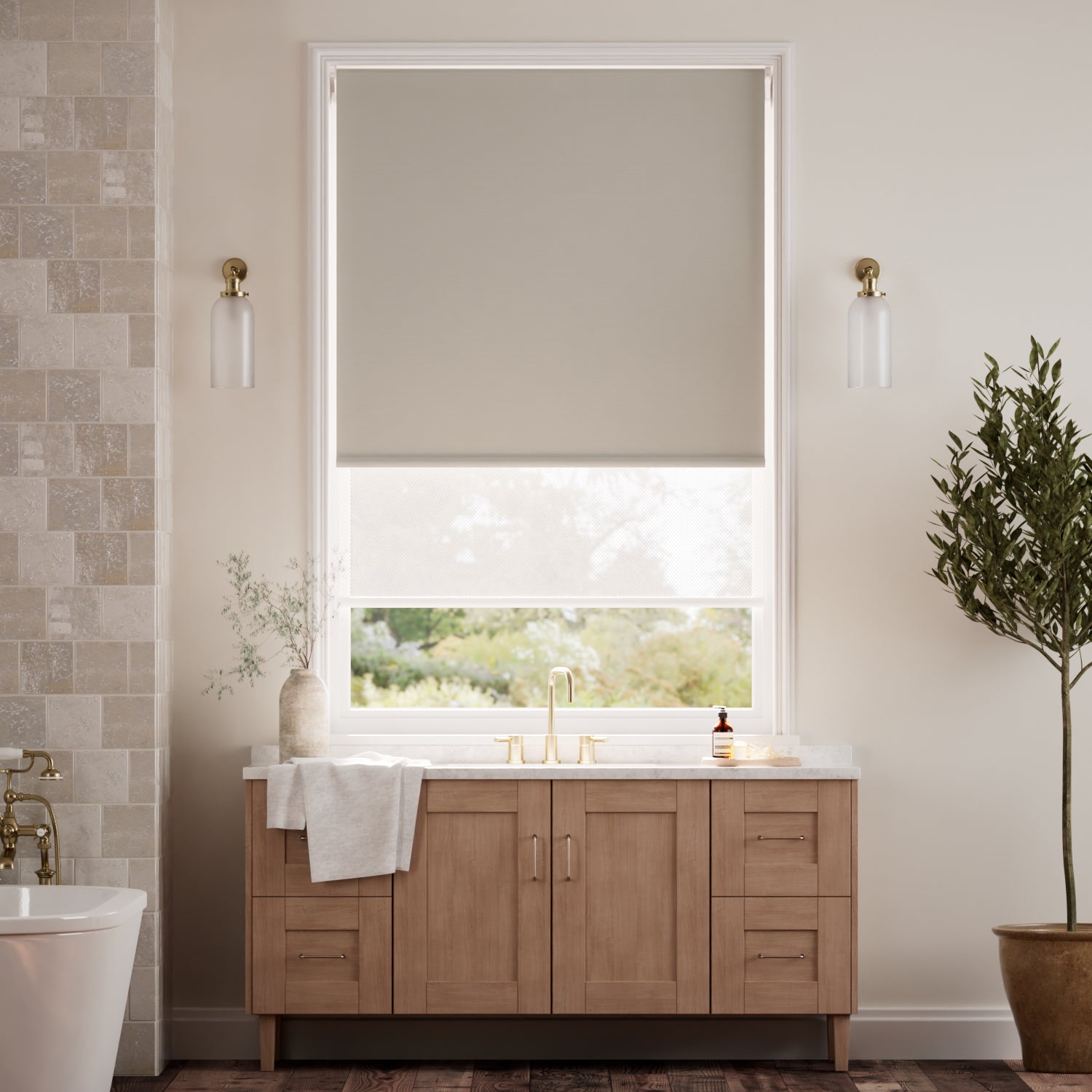 Colorized Twist2Go Atom Fossil  Double Roller Blind 2372