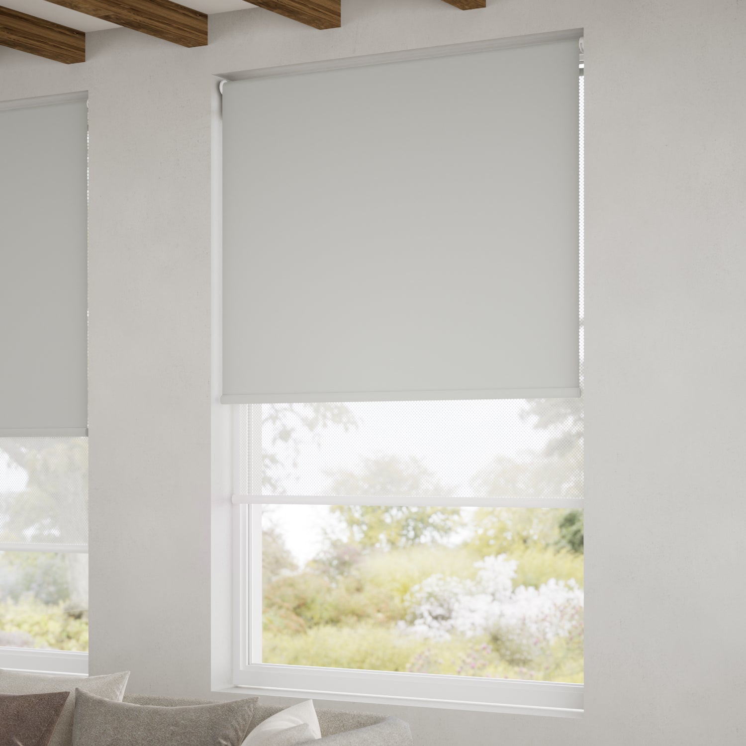 ColorizedZoom Twist2Go Atom Dusky Grey  Double Roller Blind 2370