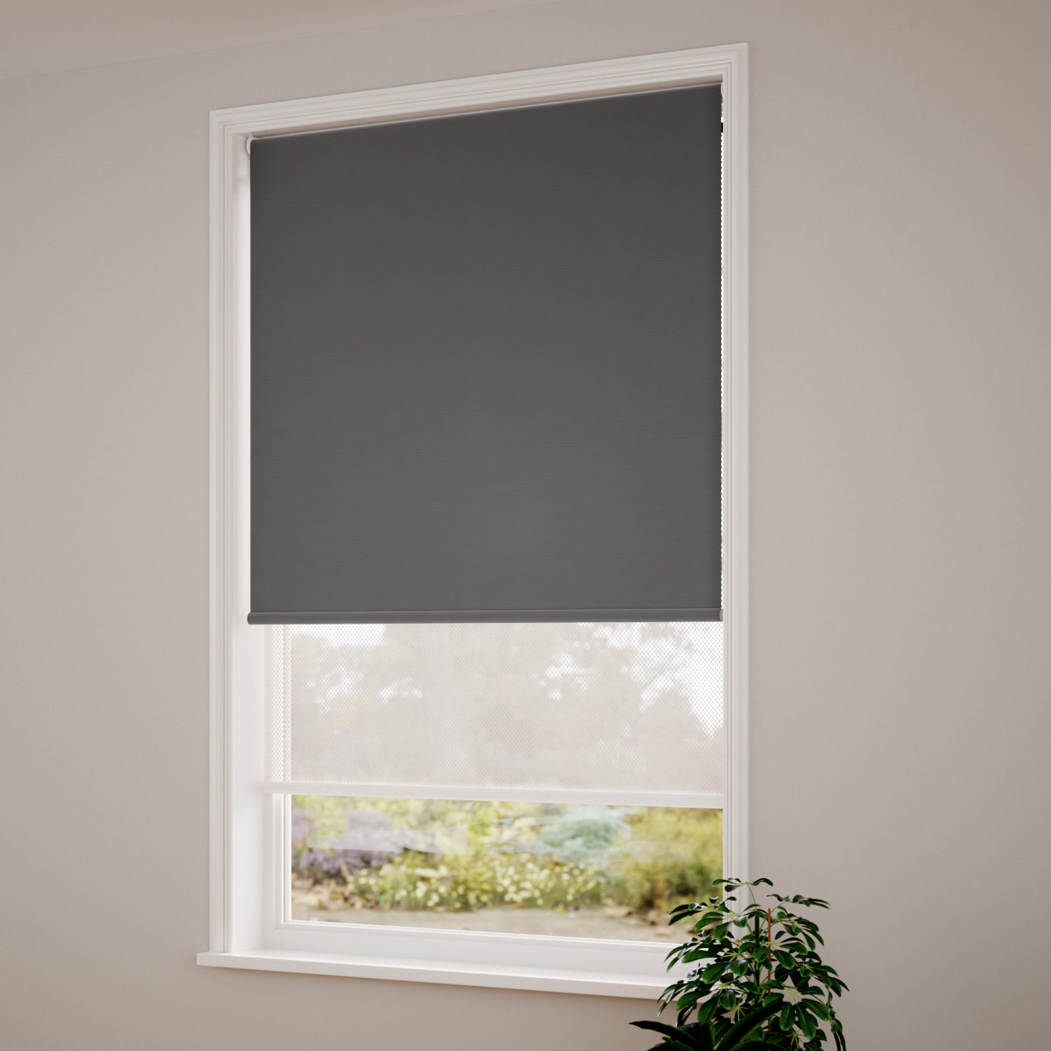 ColorizedZoom Twist2Go Atom Pewter  Double Roller Blind 2375