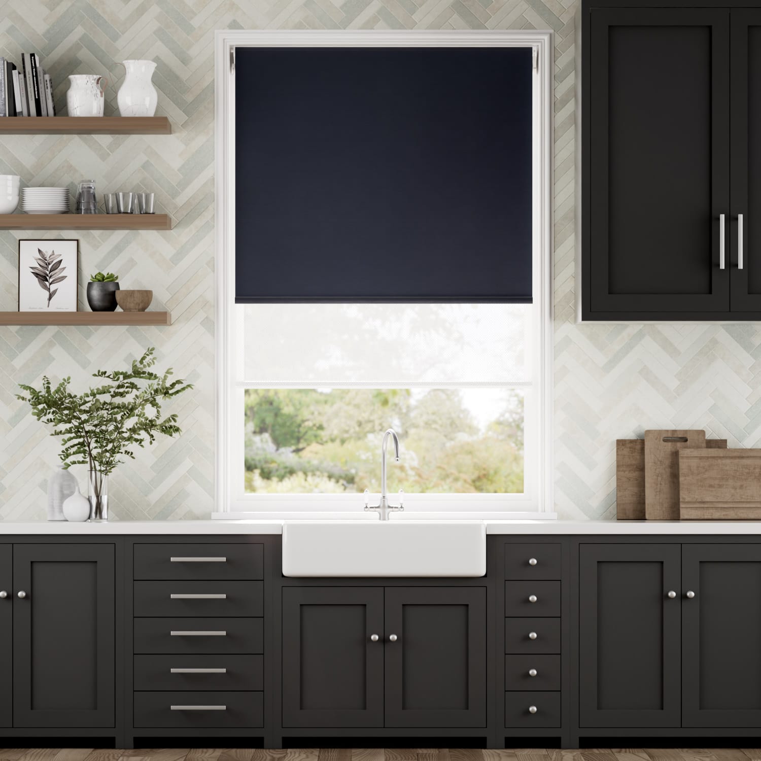 Colorized Electric Atom Ink  Double Roller Blind 2399