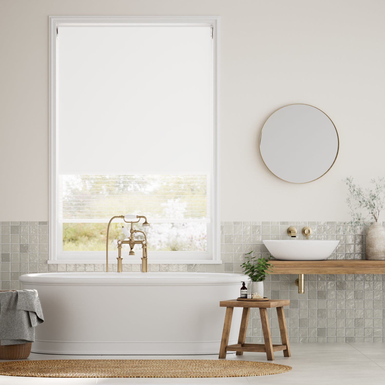 Colorized Twist2Go Alia Chalk Double Roller Blind 2420