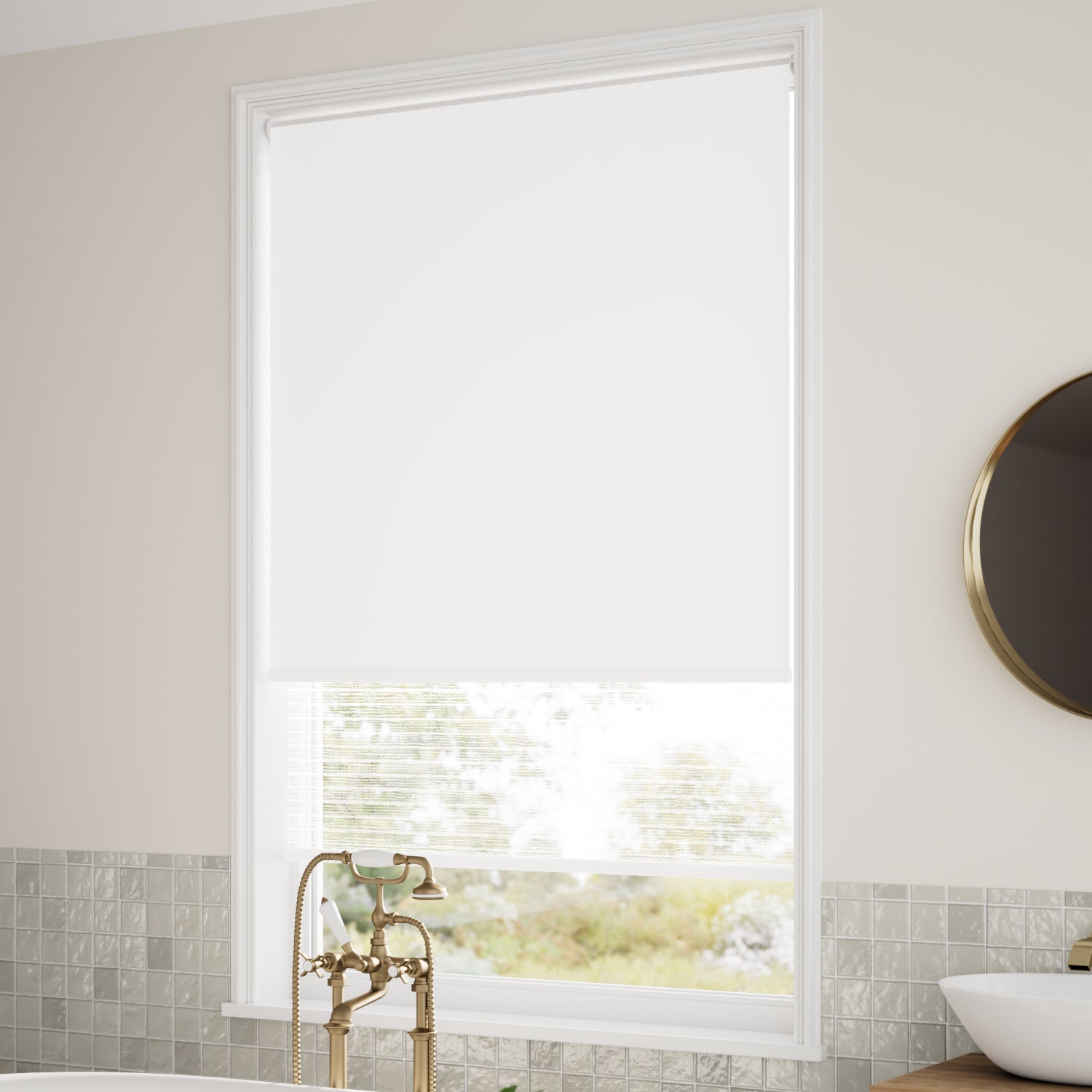 ColorizedZoom Twist2Go Alia Chalk Double Roller Blind 2420