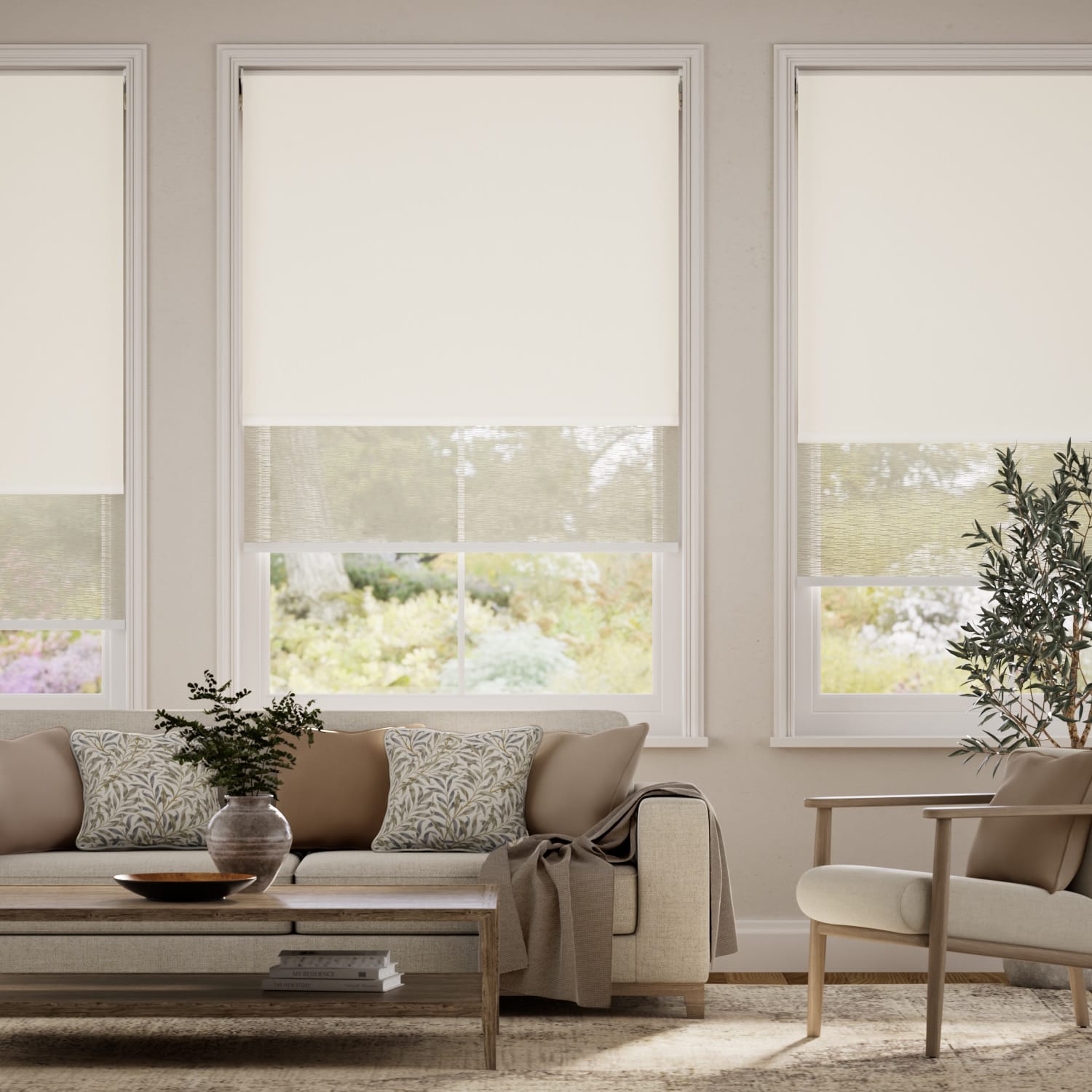 Colorized Alia Sepia Double Roller Blind 2436