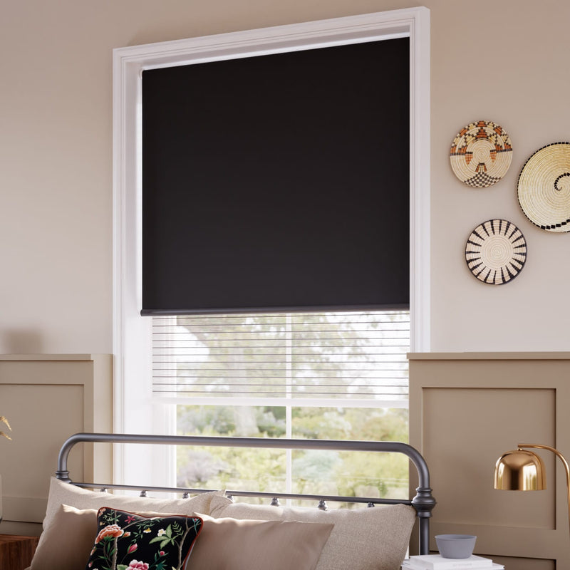 ColorizedZoom Electric Alia Pitch Black Double Roller Blind 2446