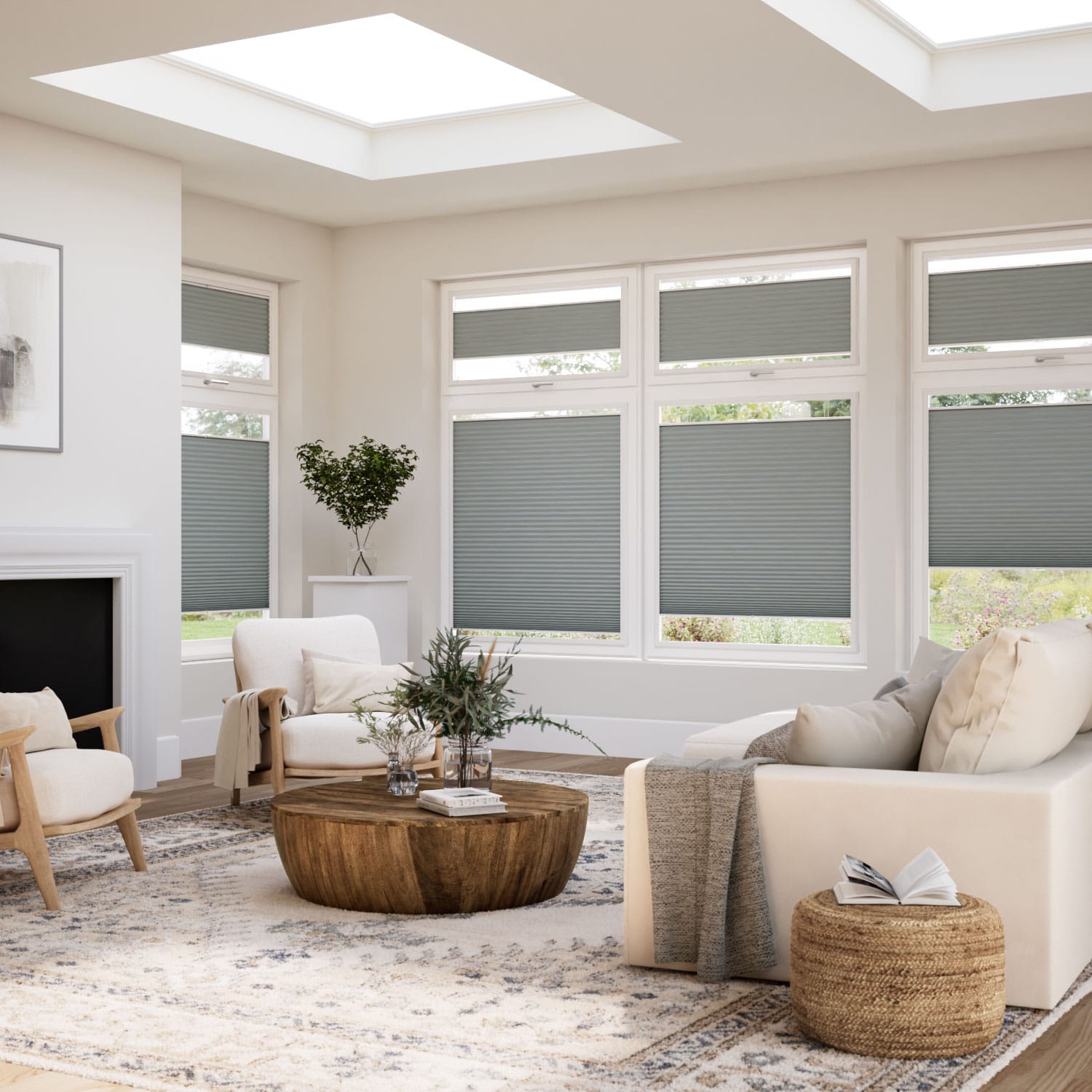 ColorizedZoom PerfectFIT DuoShade Nickel Grey Thermal Blind 2496