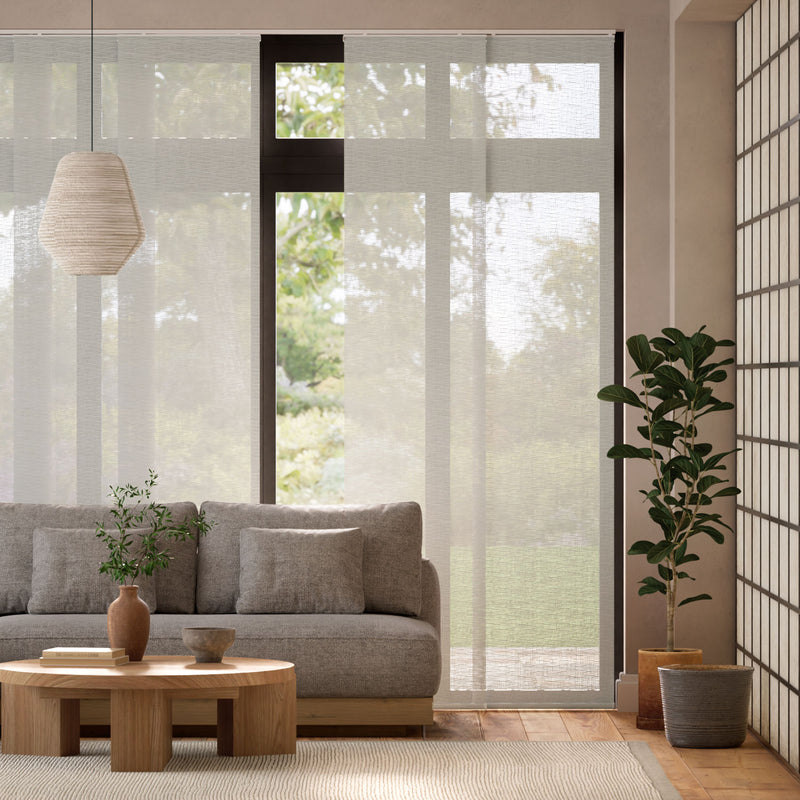 Colorized Oriel Voile Ash Panel Blind 2689