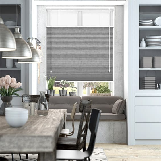 Colorized DuoShade Top Down/Bottom Up Grey Weave Thermal Blind 2710
