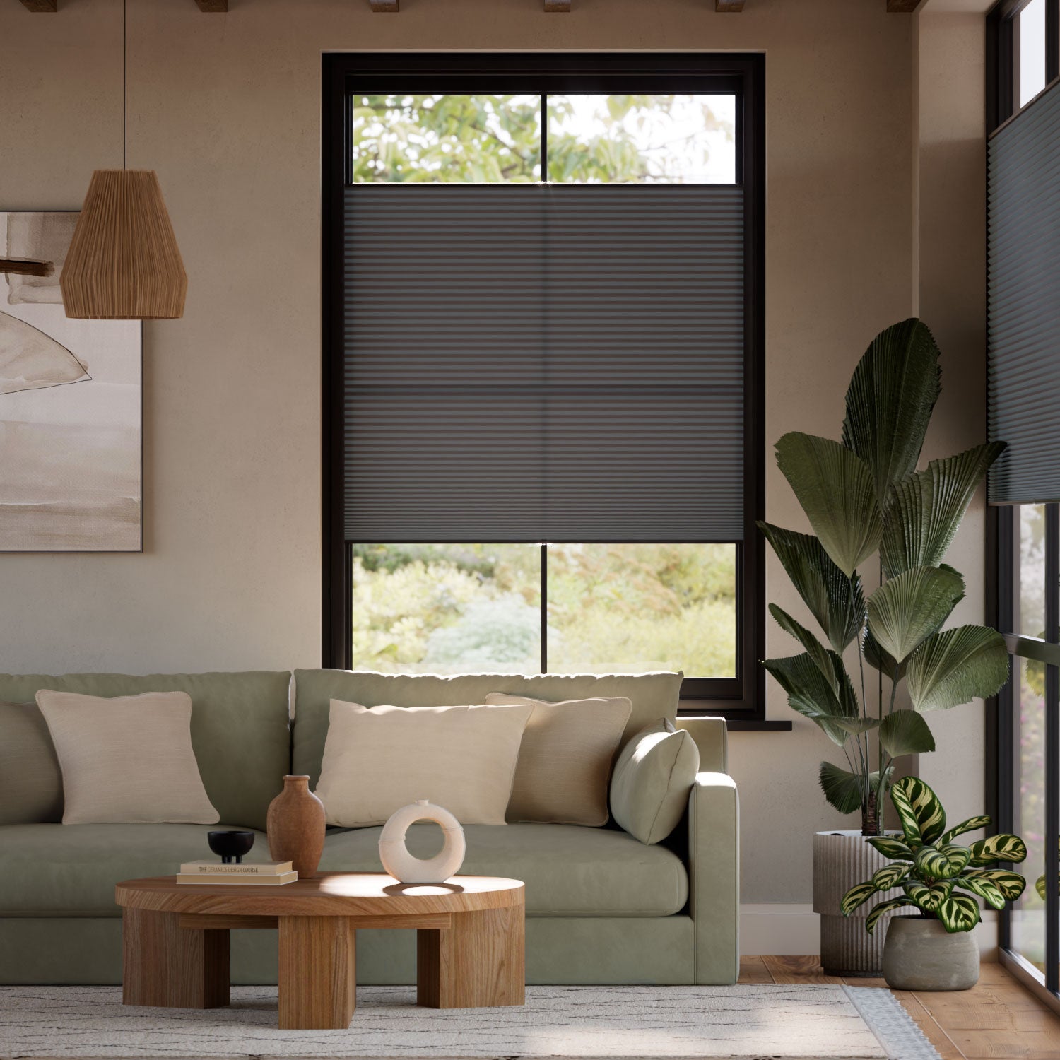 Colorized DuoLight Top Down/Bottom Up Anthracite  Thermal Blind 2736