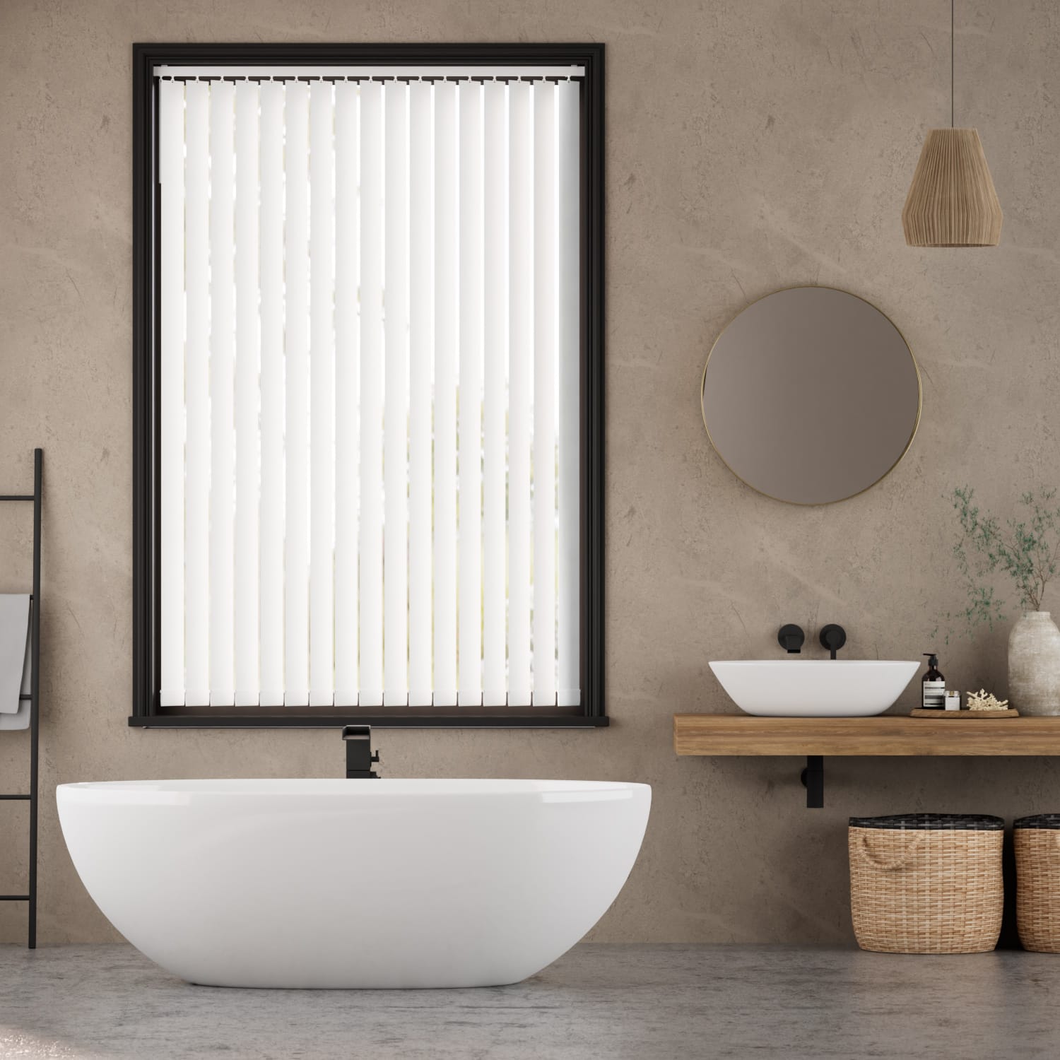 Colorized Williamsburg Frost White Vertical Blind 2833