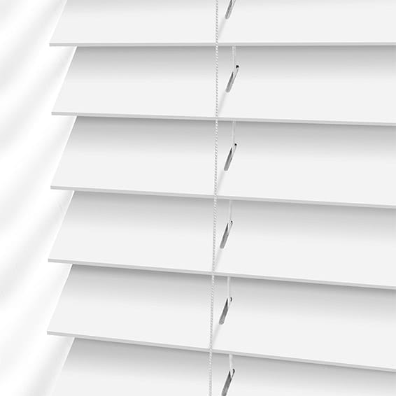 ColorizedPLA Pristine White Faux Wood Blind  - 50mm Slat 8795