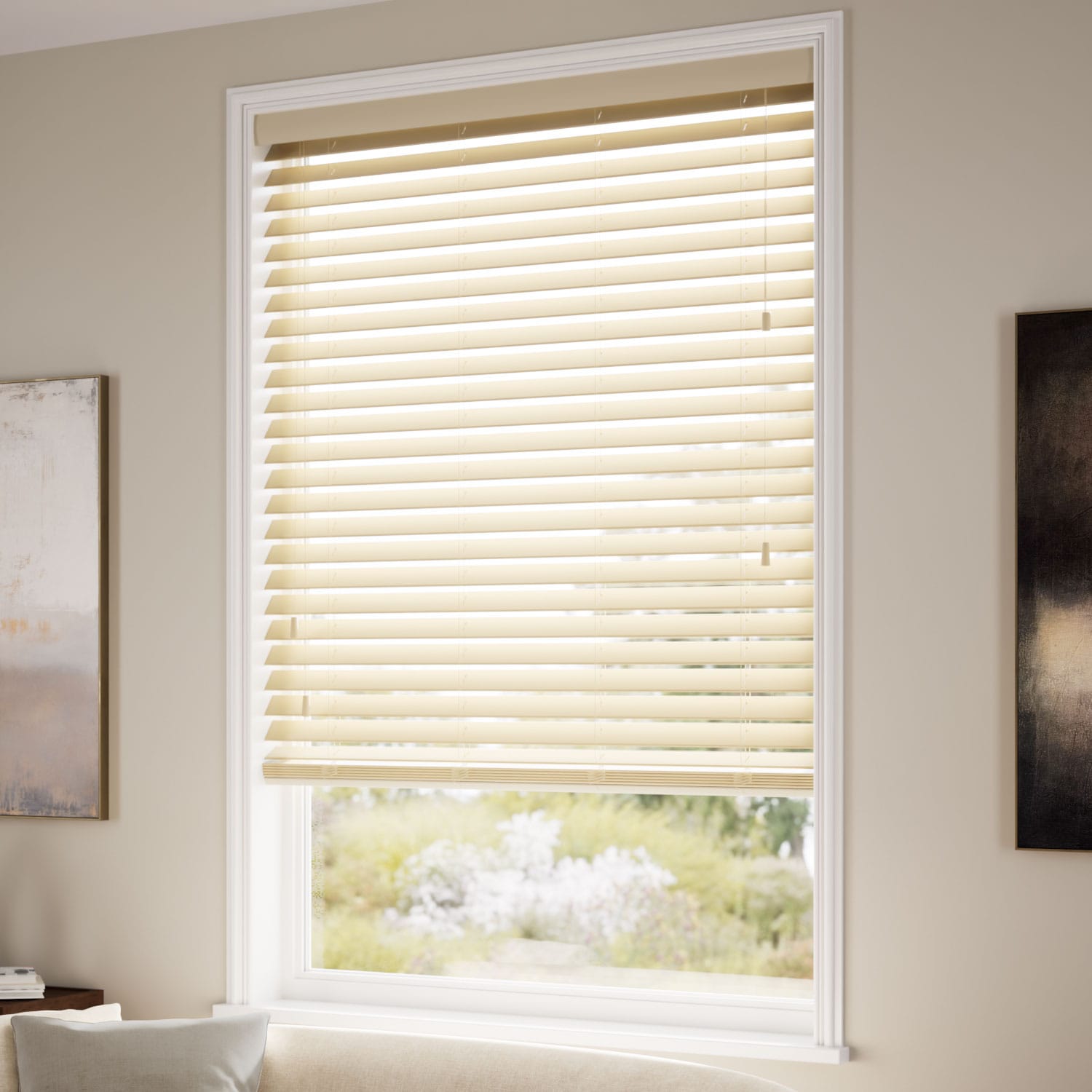 ColorizedZoom Cosmopolitan French Cream Wooden Blind - 50mm Slat 3189