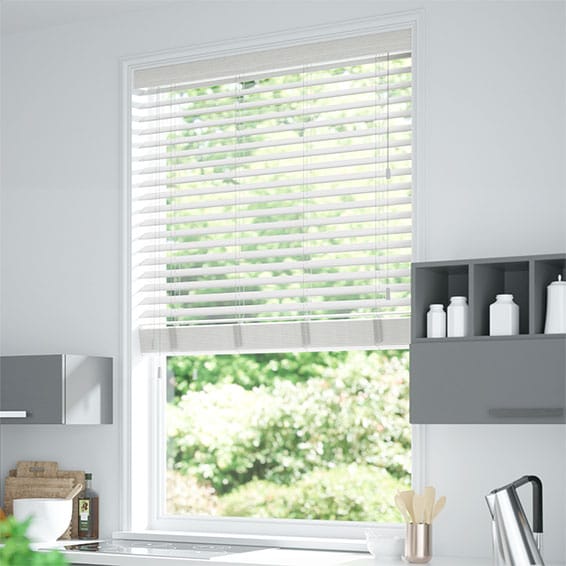 ColorizedZoom Cosmopolitan Whitewash Wooden Blind - 50mm Slat 3197