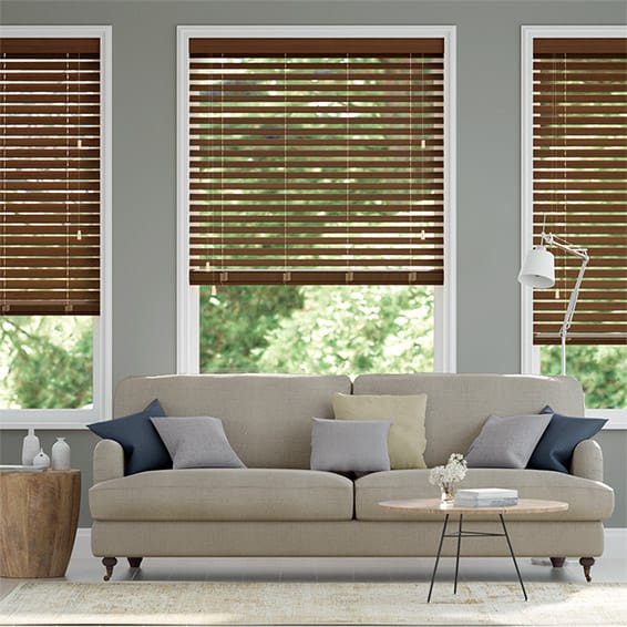 Colorized Rich Walnut Wooden Blind - 50mm Slat 3249