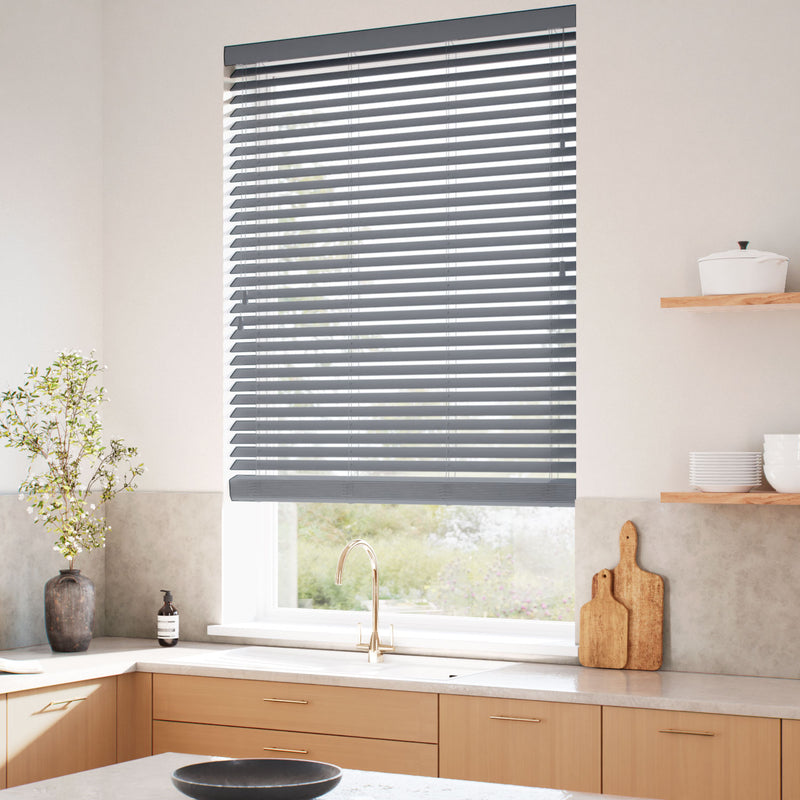 ColorizedZoom Husky Grey Wooden Blind - 50mm Slat 3247