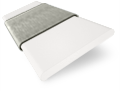 ColorizedSwatch Brightest White and Elephant Grey Wooden Blind - 50mm Slat sample image 3255
