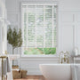 Colorized Brightest White and Glacial White Wooden Blind  - 50mm Slat 8773