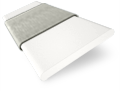 ColorizedSwatch Chiffon White & Elephant Grey Wooden Blind - 50mm Slat sample image 3258