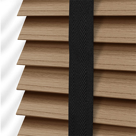 ColorizedPLA Chestnut & Jet Faux Wood Blind - 50mm Slat 3278