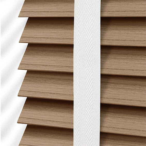 ColorizedPLA Chestnut & Chalk Faux Wood Blind - 50mm Slat 3277