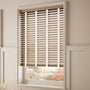 ColorizedZoom Chestnut & Chalk Faux Wood Blind - 50mm Slat 3277