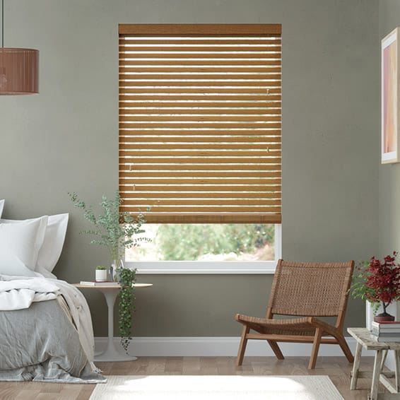 Colorized Macadamia Oak Wooden Blind - 50mm Slat 3314