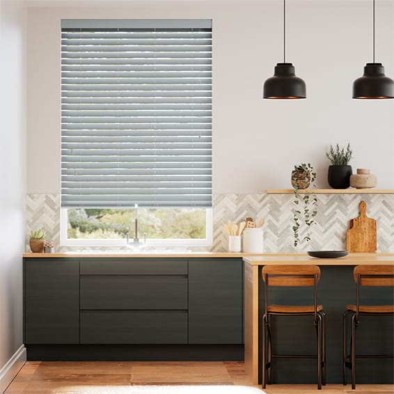 Colorized Shale Grey Wooden Blind - 50mm Slat 3325