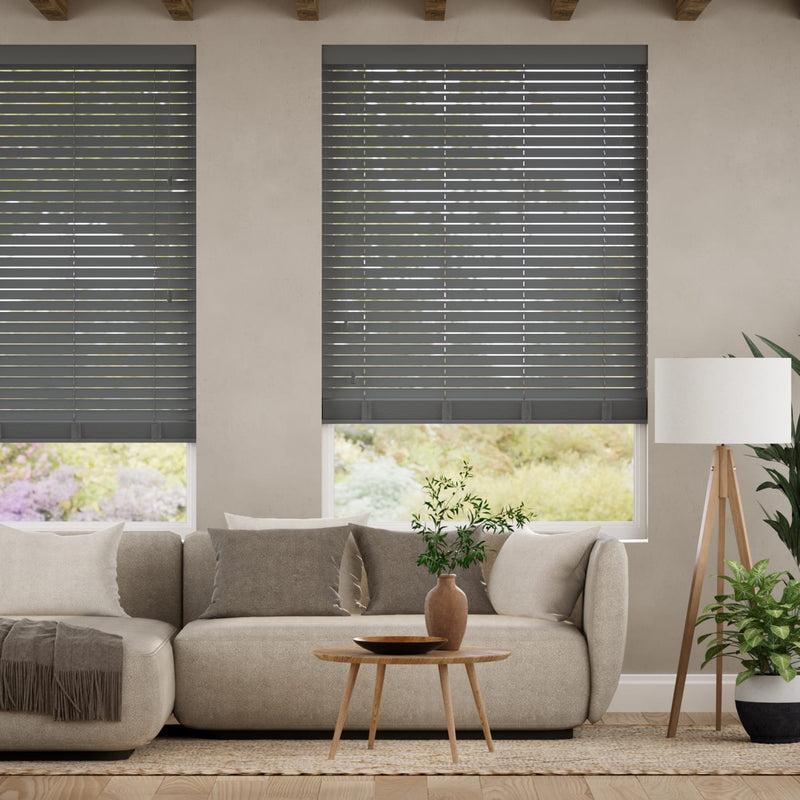 Colorized Everest Grey Wooden Blind - 50mm Slat 3327