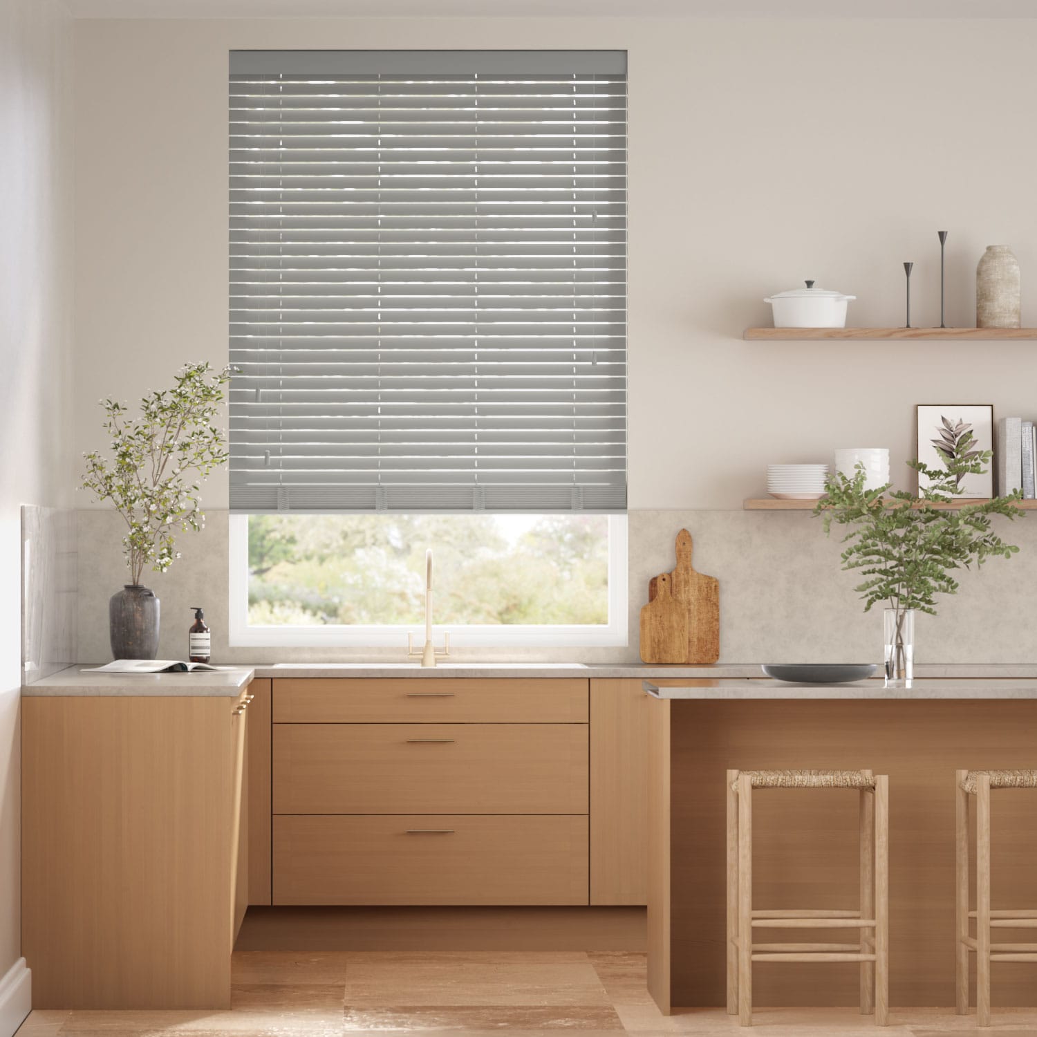 Colorized Morel Wooden Blind - 50mm Slat 3329