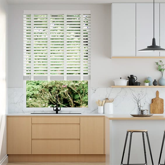 Colorized Arctic Gloss & Chalk Wooden Blind - 50mm Slat 3353
