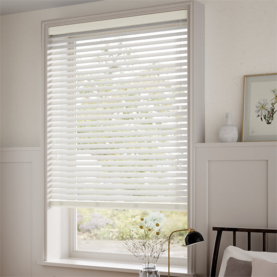 ColorizedZoom Natural Bamboo Chalk Wooden Blind - 50mm Slat 3381