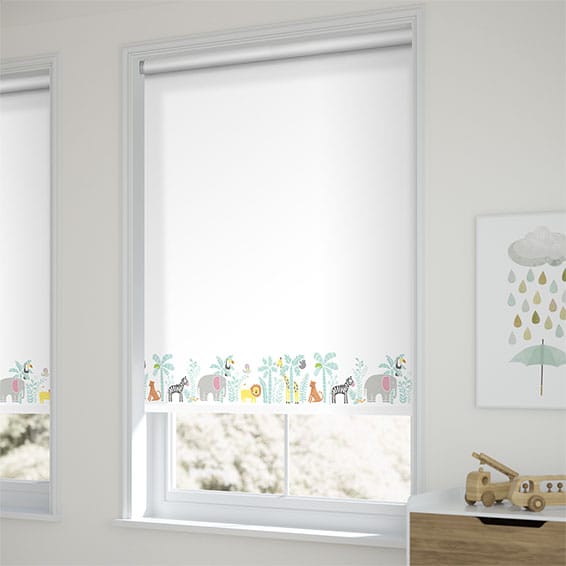 ColorizedZoom Jolly Jungle Blackout Chalk Roller Blind 3559